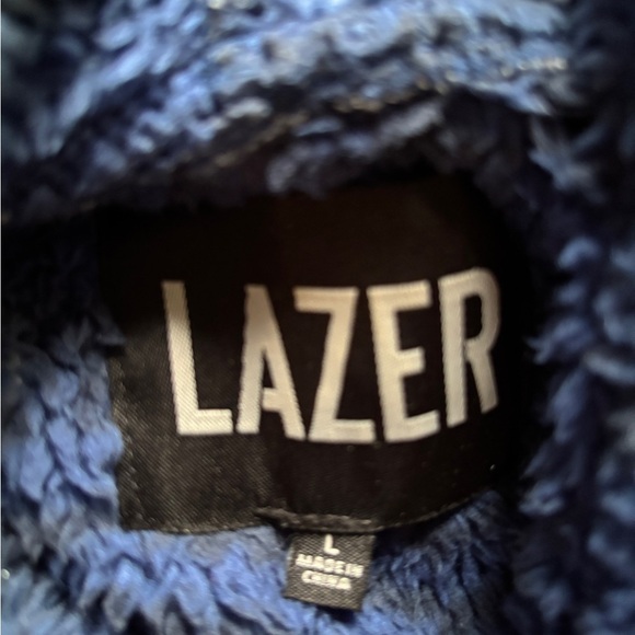 Men's Blue Fleece Hoodie Sweater size large - Picture 4 of 8